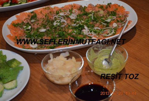 Türk usulu somon sashimi